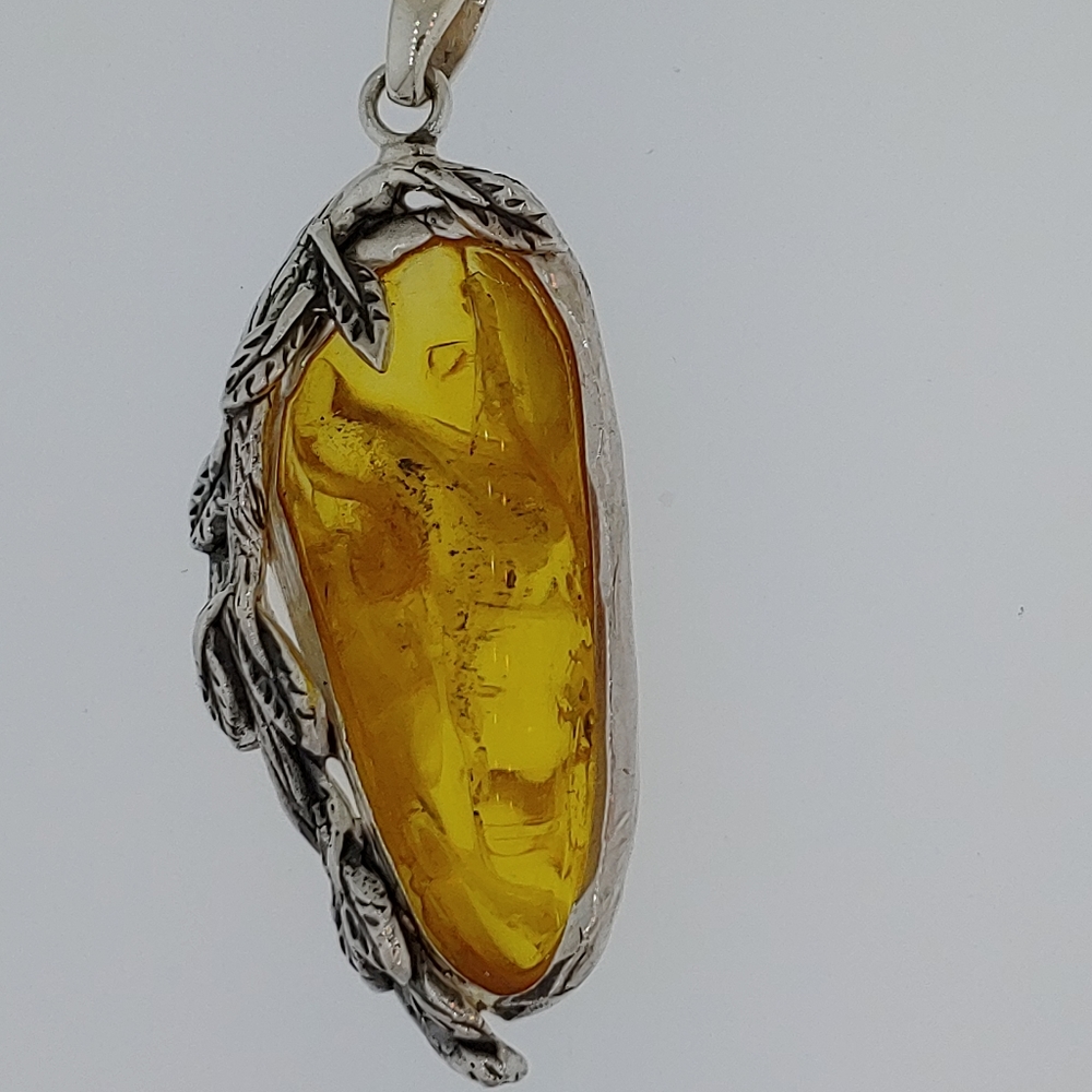 Sterling Silver One of a Kind Amber Necklace
